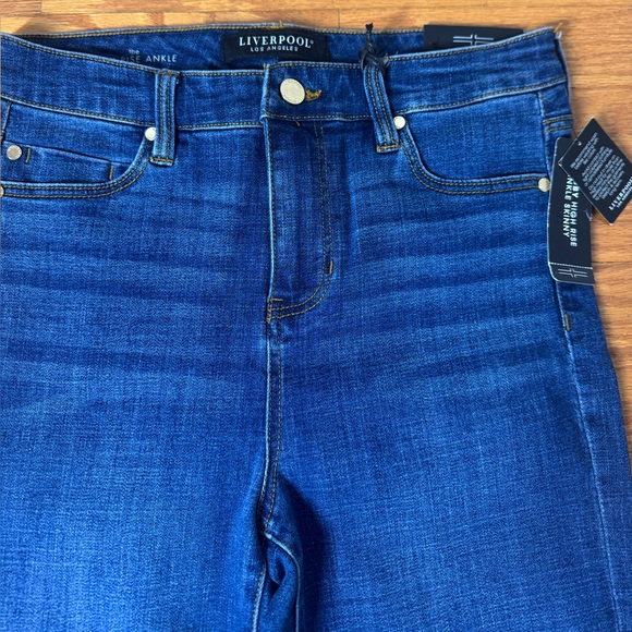 NWT Liverpool Los Angeles Abby High Rise Ankle Skinny Dark Blue Jeans - Picture 5 of 10